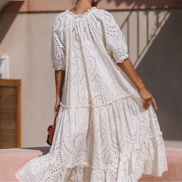 Spell & The Gypsy Collective Fairytale Anglaise Gown Midi Dress - Picture 4 of 8